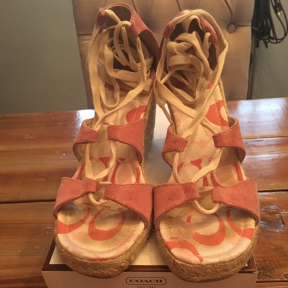 Coach Pink Suede Espadrilles